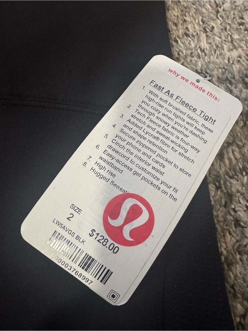 NWT Lululemon Fast As Fleece Leggings - Picture 4 of 9